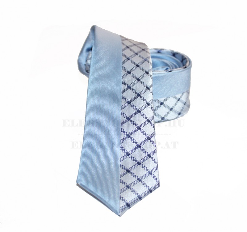 Goldenland slim nyakkendő - Világoskék kockás