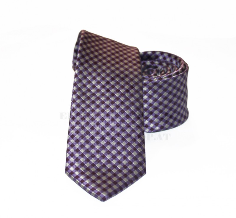 Goldenland slim nyakkendő - Lila kockás