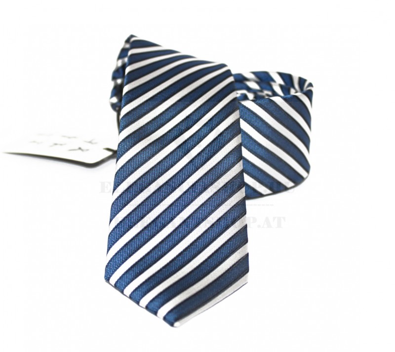 NM slim szövött nyakkendő - Sötétkék csíkos