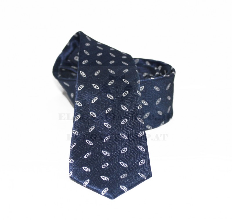 NM slim szövött nyakkendő - Sötétkék mintás
