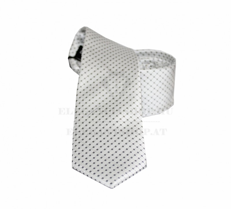 NM slim szövött nyakkendő - Halványszürke pöttyös