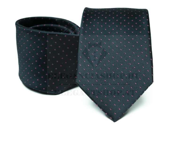 Prémium selyem nyakkendő - Sötétkék aprómintás