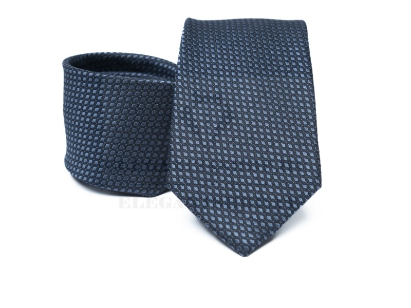 Prémium selyem nyakkendő - Sötétkék aprómintás
