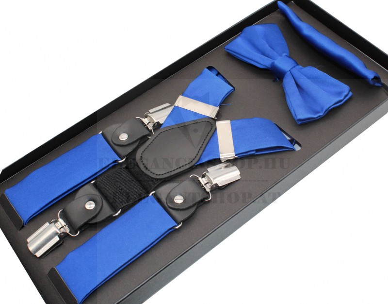 Newsmen nadrágtartó szett - Királykék szatén