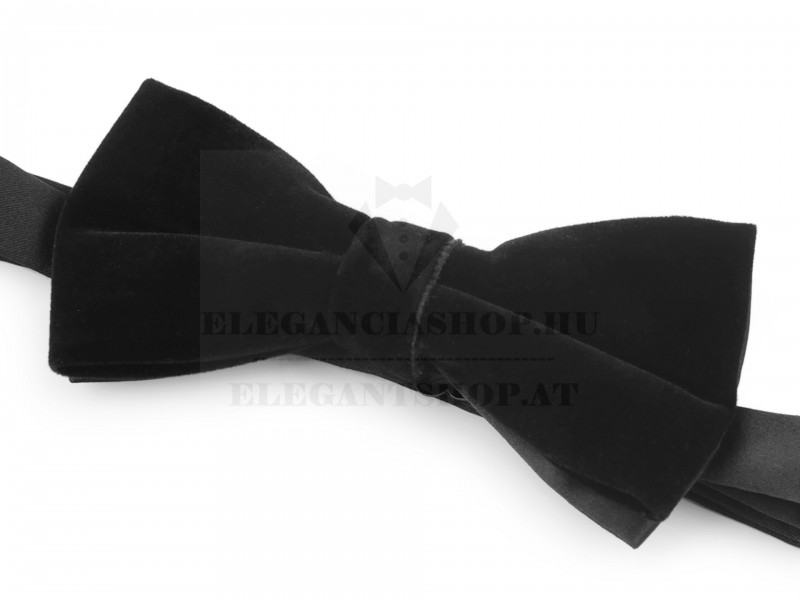 Bársony csokornyakkendő díszdobozban - Fekete