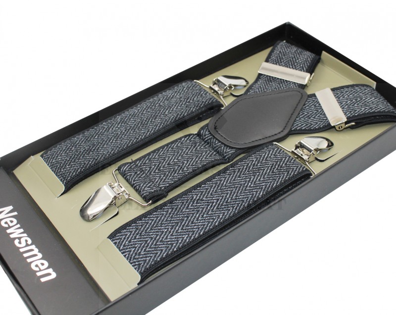 Férfi nadrágtartó - Szürke halszálkás