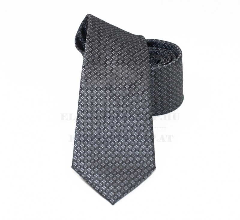 NM slim szövött nyakkendő - Fekete aprómintás