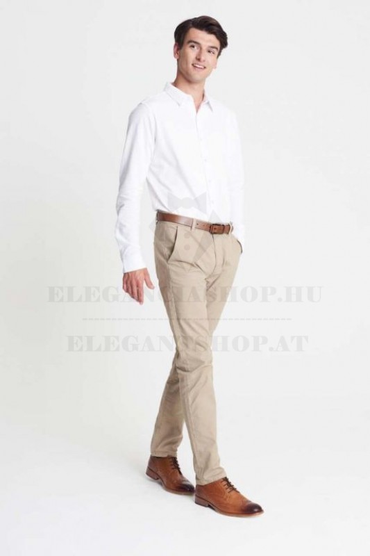 ADAM SLIM CHINOS nadrág - Drapp