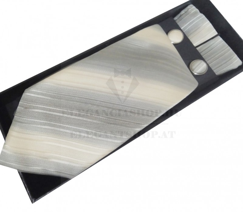 NM nyakkendő szett - Drapp csíkos