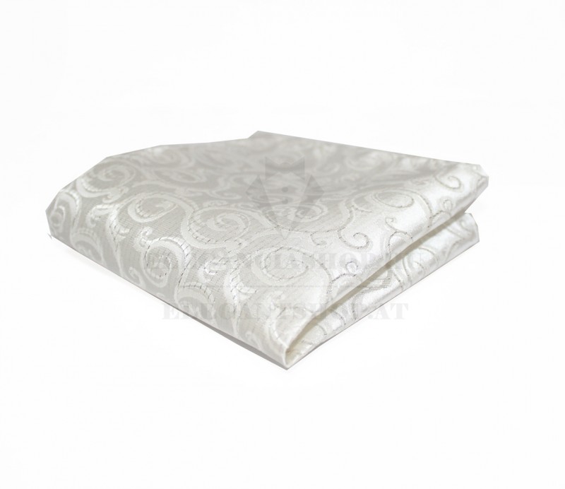 Goldenland díszzsebkendő - Ecru mintás lurexel