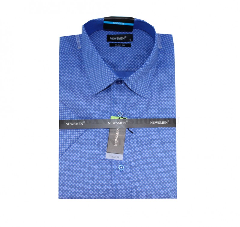 Newsmen elasztikus 80% pamut r.u slim ing - Tengerkék aprómintás