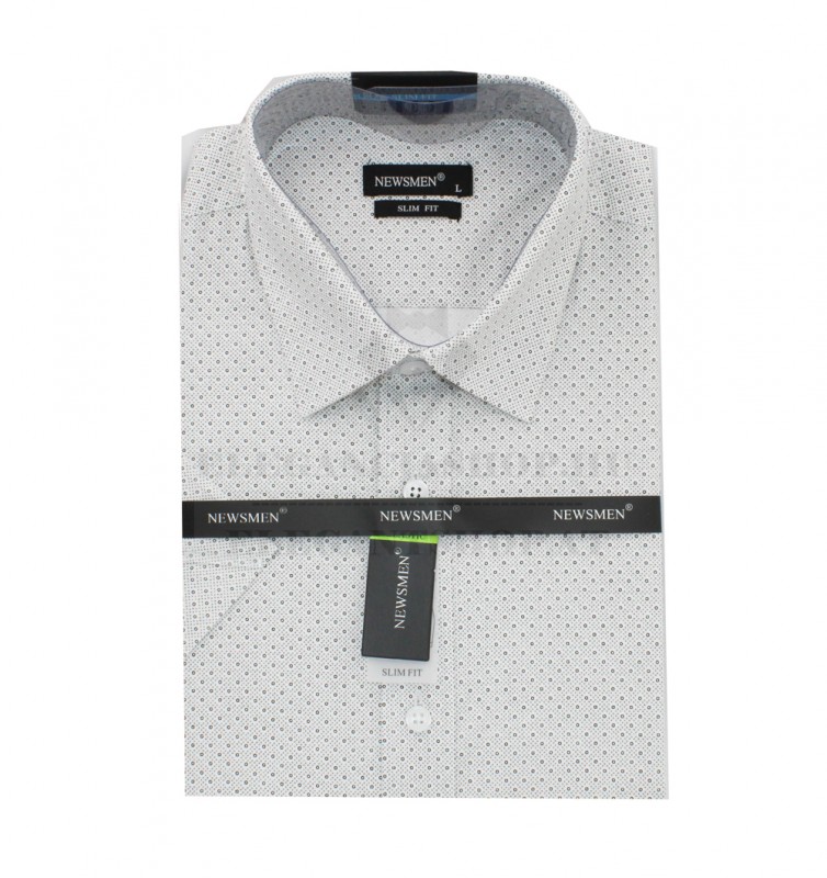 Newsmen elasztikus 97% pamut r.u slim ing - Fehér aprópöttyös