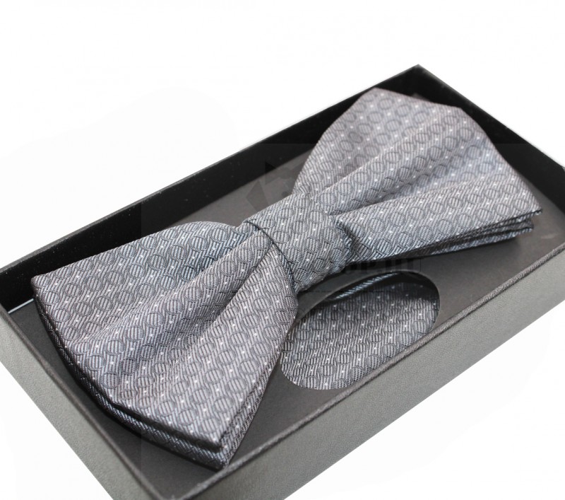 NM Díszdobozos mintás csokornyakkendő szett - Szürke mintás