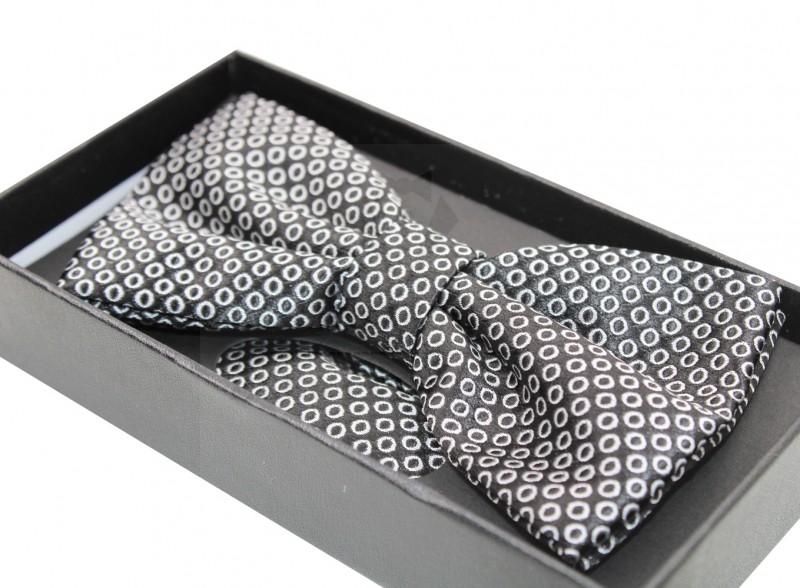 NM Díszdobozos mintás csokornyakkendő szett - Fekete mintás
