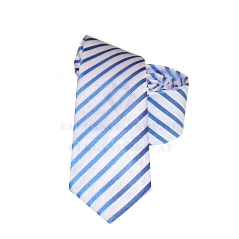 NM slim szövött nyakkendő - Kék csíkos