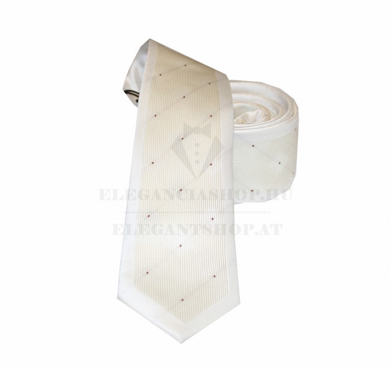 NM slim szövött nyakkendő - Drapp pöttyös