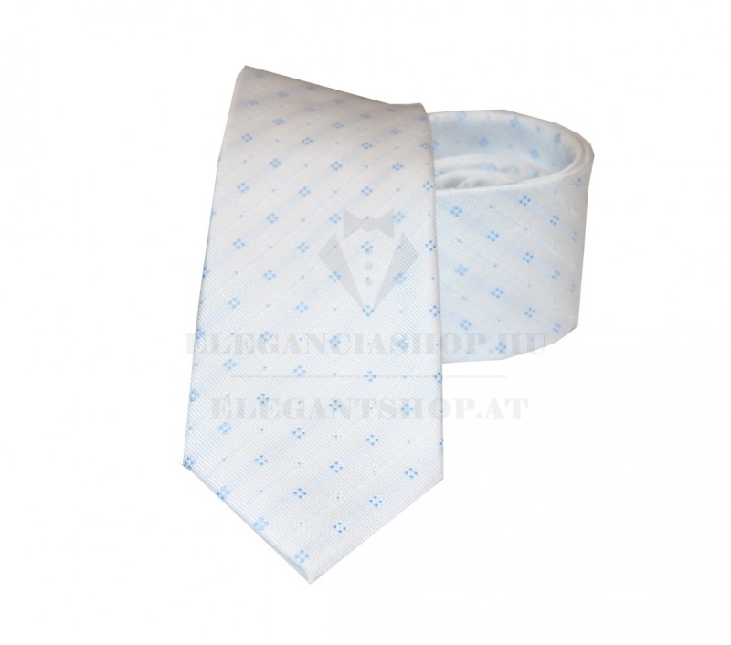 NM normál nyakkendő - Fehér-kék mintás