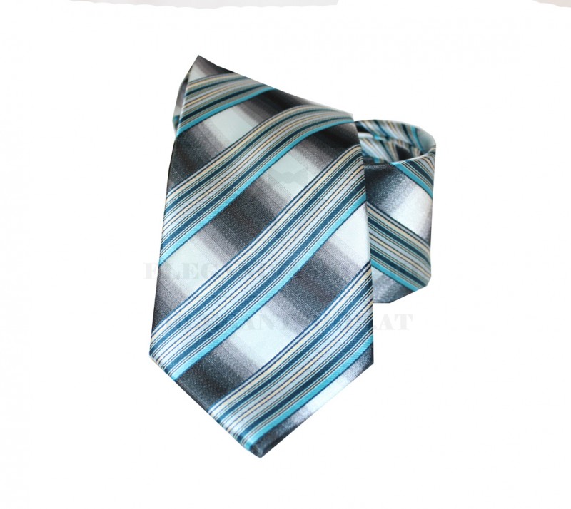 NM normál nyakkendő - Türkíz csíkos