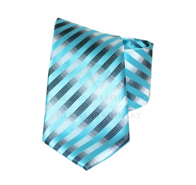 NM normál nyakkendő - Türkíz csíkos