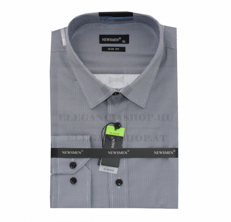 NM h.u slim fit elasztikus ing - Szürke mintás