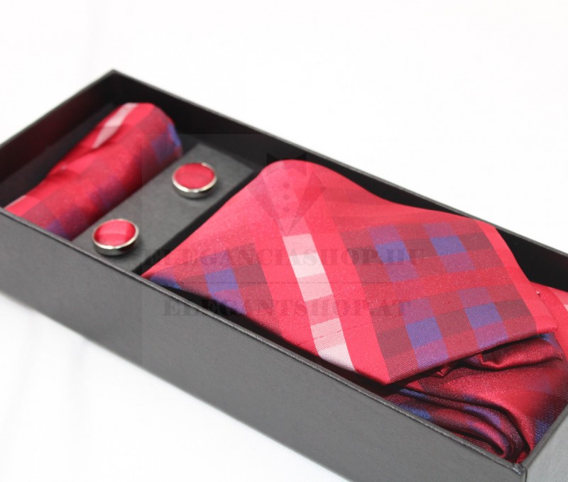 NM nyakkendő szett - Piros kockás