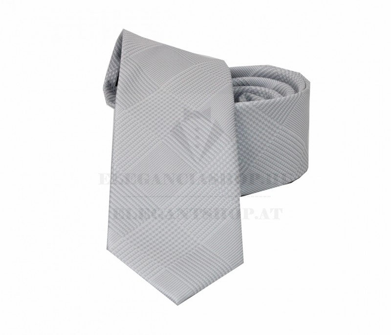 NM slim szövött nyakkendő -Halványszürke kockás