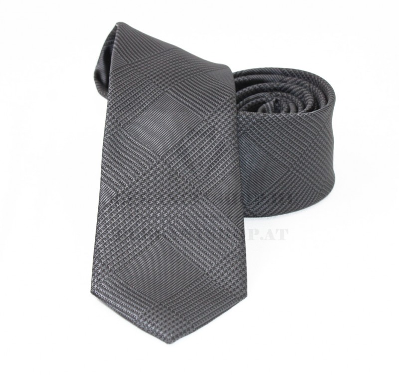 NM slim szövött nyakkendő - Sötétszürke kockás