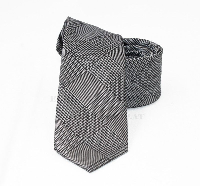 NM slim szövött nyakkendő - Sötétszürke kockás