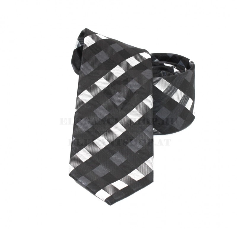 NM slim szövött nyakkendő - Szürke kockás