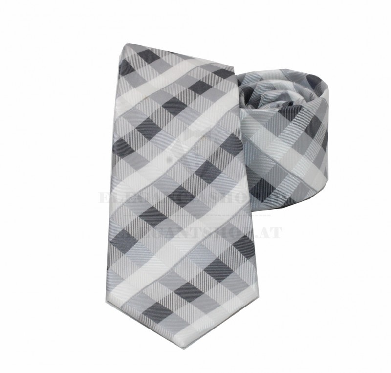 NM slim szövött nyakkendő - Szürke kockás