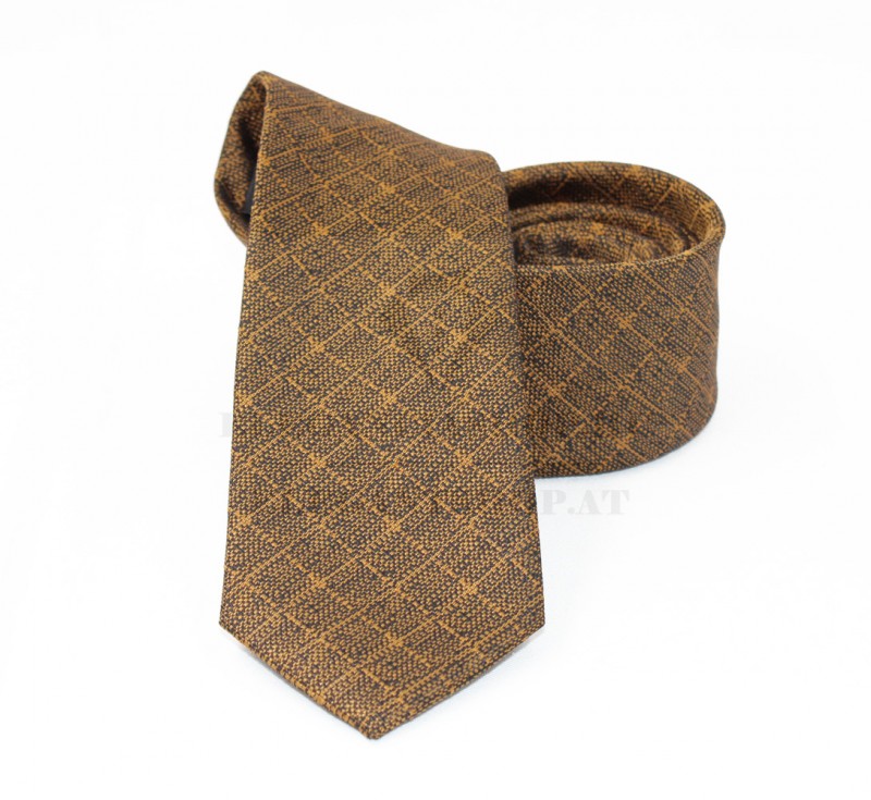 NM slim szövött nyakkendő - Mustár aprómintás