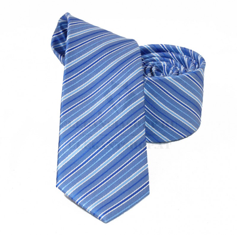 NM slim szövött nyakkendő - Kék csíkos