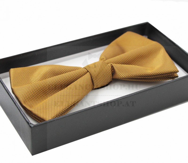 Díszdobozos szatén csokornyakkendő - Aranybarna