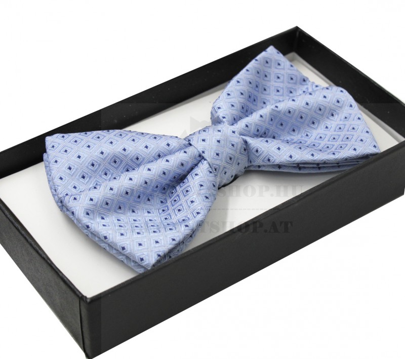 NM Díszdobozos csokornyakkendő - Világoskék mintás