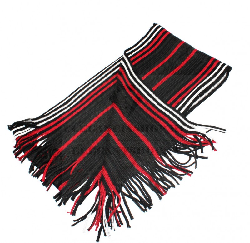 Newsmen unisex kötött sál - Fekete-bordó csíkos