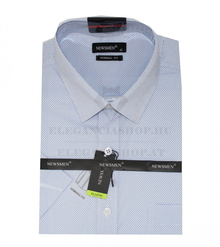 Newsmen elasztikus r.u normál fit ing - Fehér-kék aprópöttyös