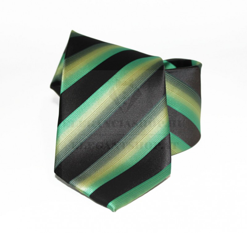 NM normál nyakkendő - Zöld-fekete csíkos