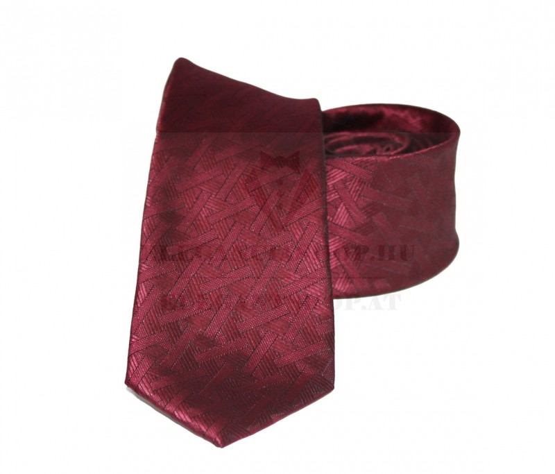 NM slim szövött nyakkendő - Bordó mintás