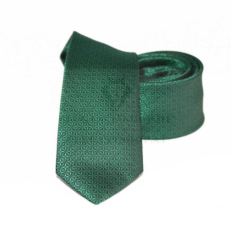 NM slim szövött nyakkendő - Zöld aprómintás