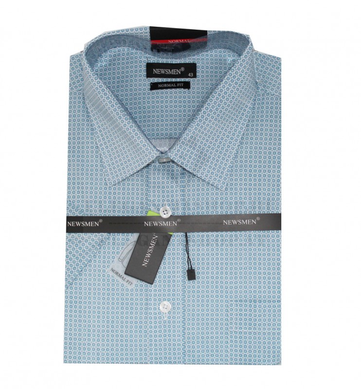 Newsmen elasztikus r.u normál fit ing - Kék mintás