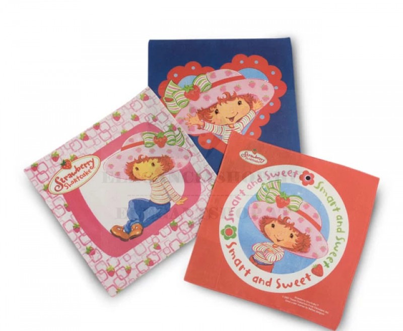 Gyerek pamut zsebkendő szett Eperke - 3 db