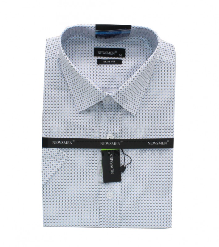 Newsmen elasztikus r.u slim ing - Fehér aprómintás