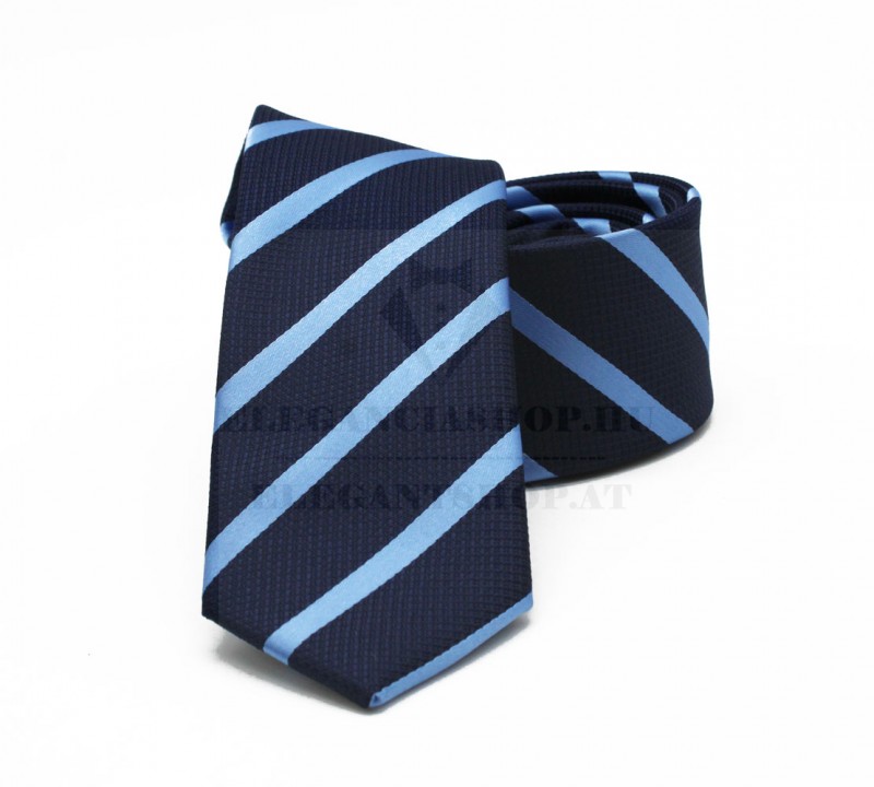 Goldenland slim nyakkendő - Kék csíkos