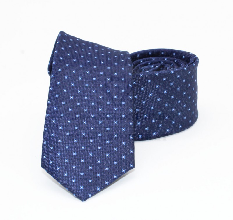 Goldenland slim nyakkendő - Kék aprómintás