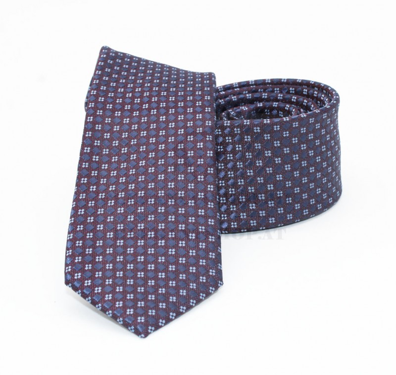 Goldenland slim nyakkendő - Kék-lila aprómintás