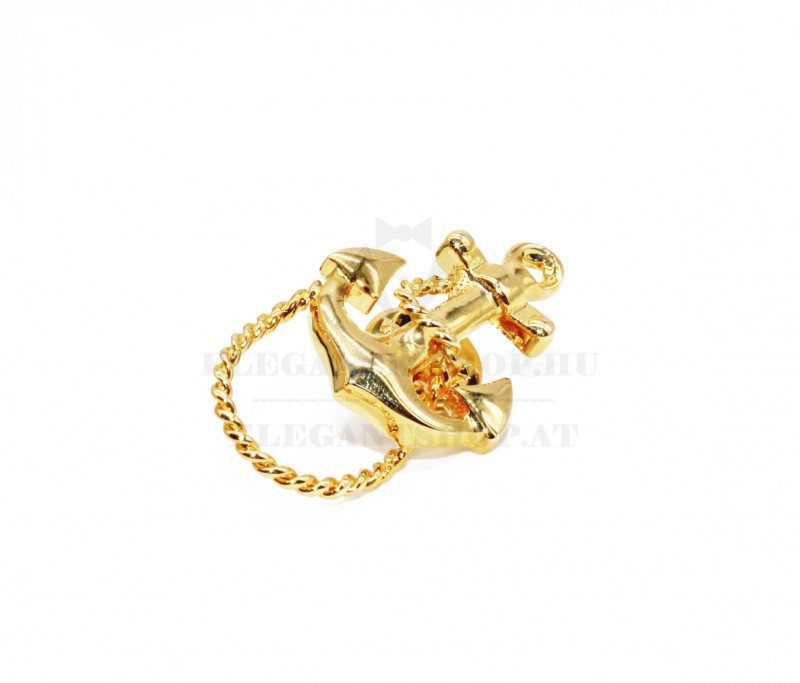 Vasmacska kitűző - Arany