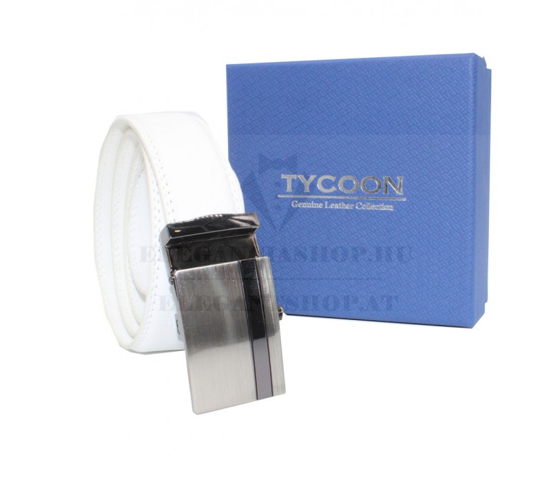 Tycoon férfi bőr öv díszdobozban - Fehér