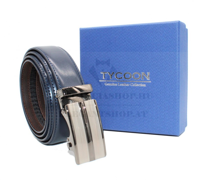 Tycoon férfi bőr öv díszdobozban - Sötétkék
