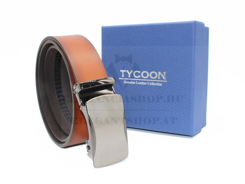 Tycoon férfi bőr öv díszdobozban - Caramell