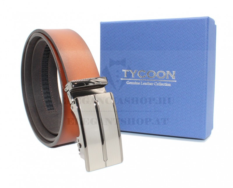 Tycoon férfi bőr öv díszdobozban - Caramell